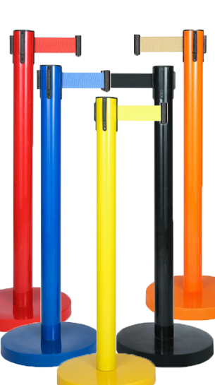 Színes szalagos kordonoszlop